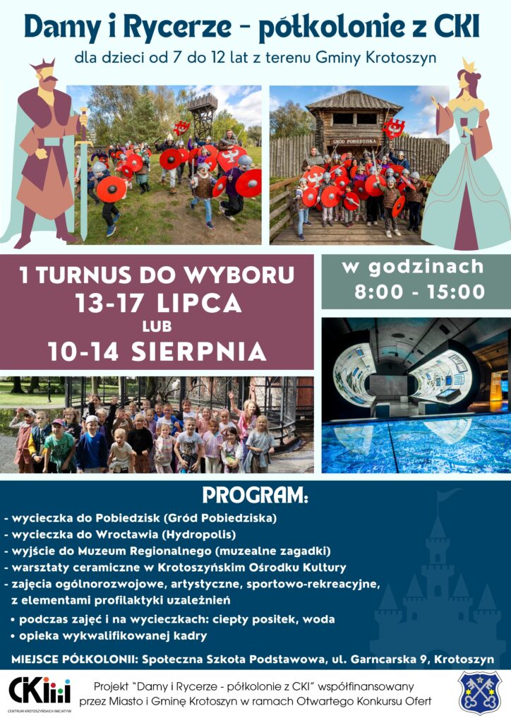 plakat zapisy na półkolonie w Krotoszynie 2026 CKI